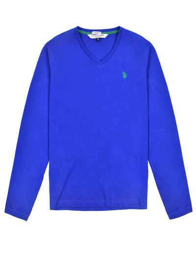 Playera manga larga azul rey cheap