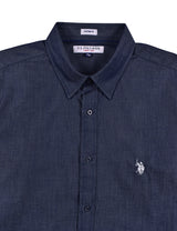 Camisa Caballero Custom fit  Azul Marino 38-5181